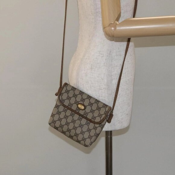 GUCCI GG Supreme Shoulder Bag PVC Beige Gold Auth - Picture 15 of 16
